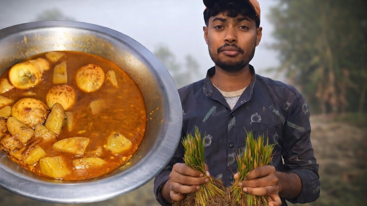 গ্রাম্য পদ্ধতিতে ডিমের ঝোল ও ধান বীজ বোনা | village life 