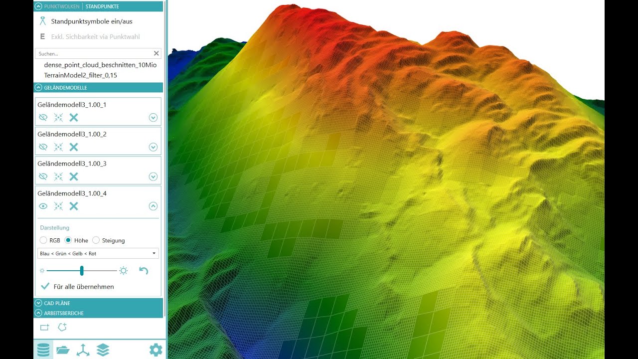 Erweiterte Nutzung v. strukturierten Punktwolken, optimiertes Geländemodell | 3DWorx Release 2024.1
