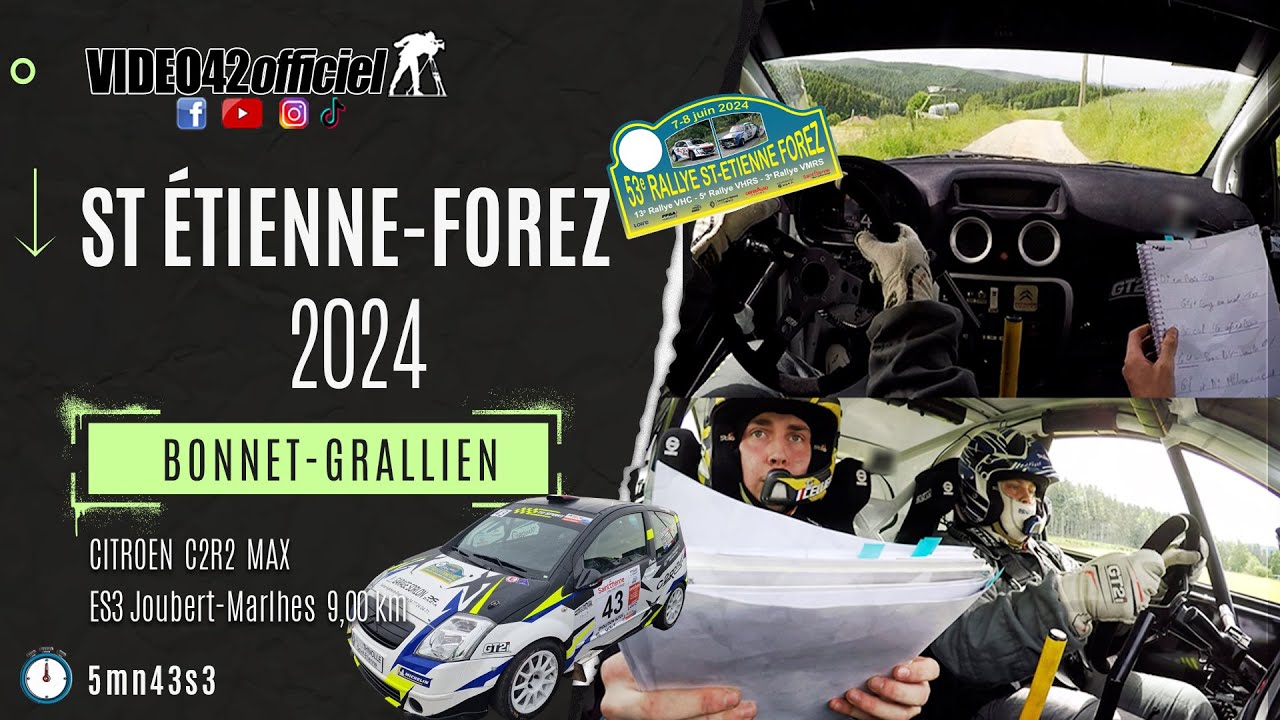 Rallye St-Étienne Forez 2024-ONBAORD Citroën C2R2 Max Bonnet-Grallien par video42officiel