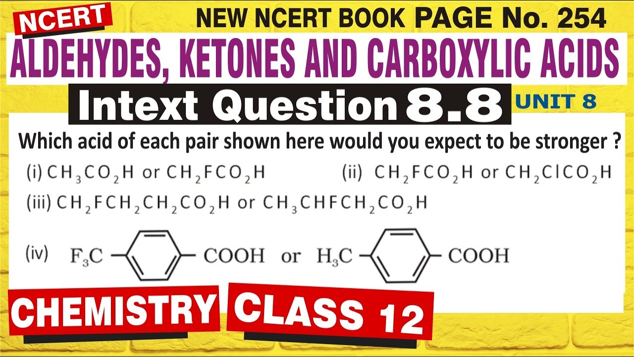 Intext Question 8.8 Class 12 Chemistry | Aldehydes Ketones and Carboxylic Acids ✅ NCERT Solution🤯