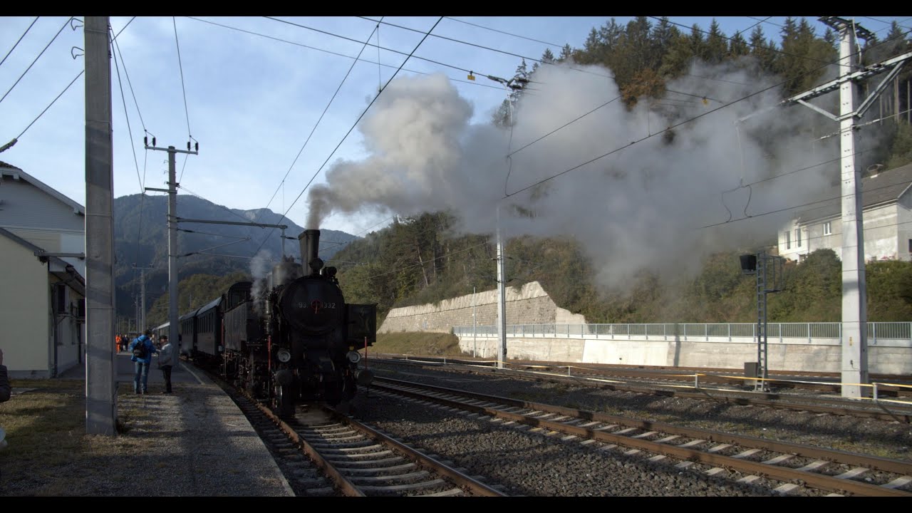 Mit der Dampflok 93.1332 unterwegs von Rosenbach nach St.Veit/Glan.