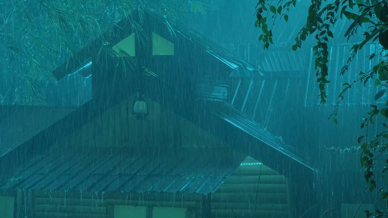 Fall Asleep in 5 Minutes with Heavy Rain on a Tin Roof 🌧️(No Ads) | Black Screen Sleep Ambience 😴
