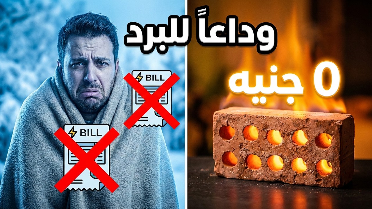 وداعا لبرد الشتاء امتلك دفاية مجانية بدون كهرباء بقالب طوب فقط