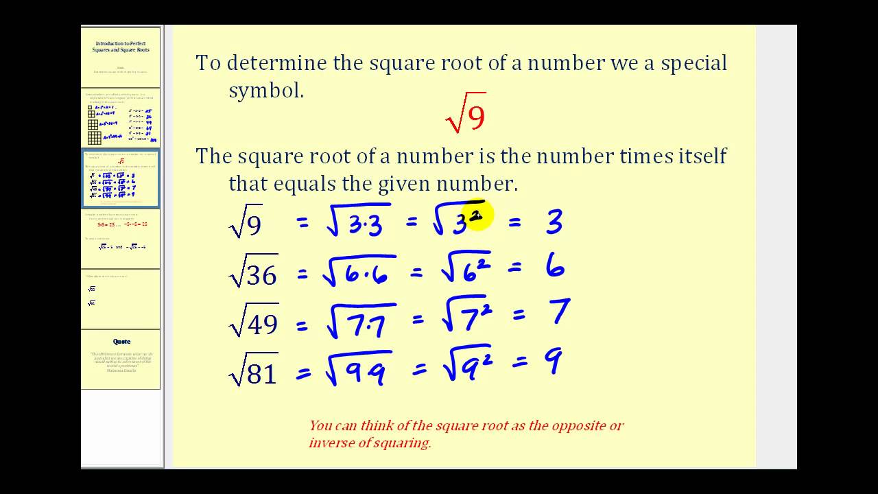 Introduction to Square Roots