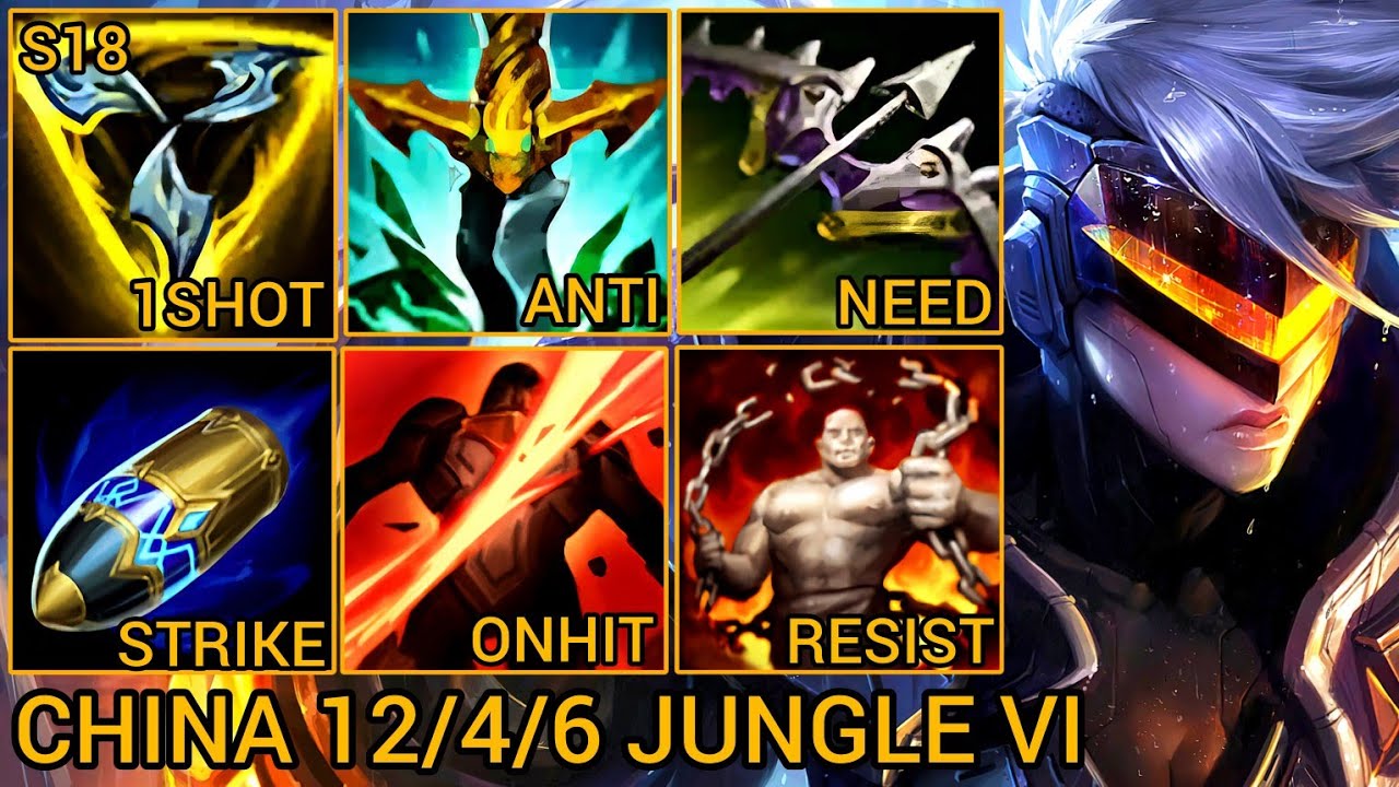 Vi Jungle A Rating 12/4/6 - China Server Wild Rift Season 18 New Build Best Tier By Tiarty