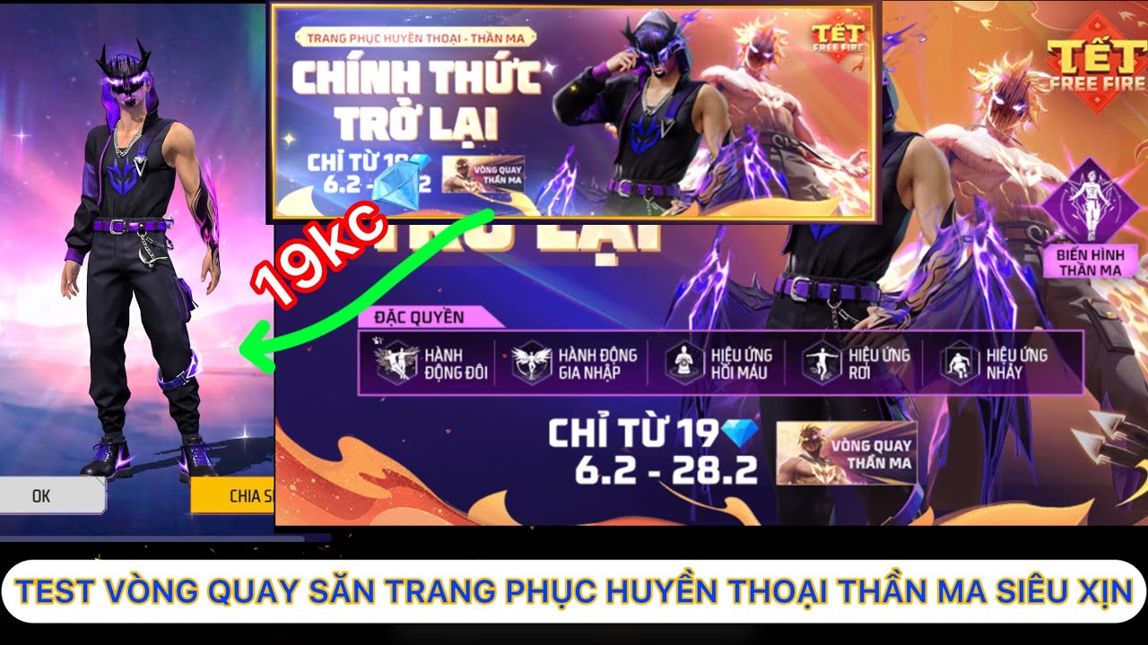 TEST VÒNG QUAY SĂN TRANG PHỤC HUYỀN THOẠI THẦN MA SIÊU XỊN #vantestvn 