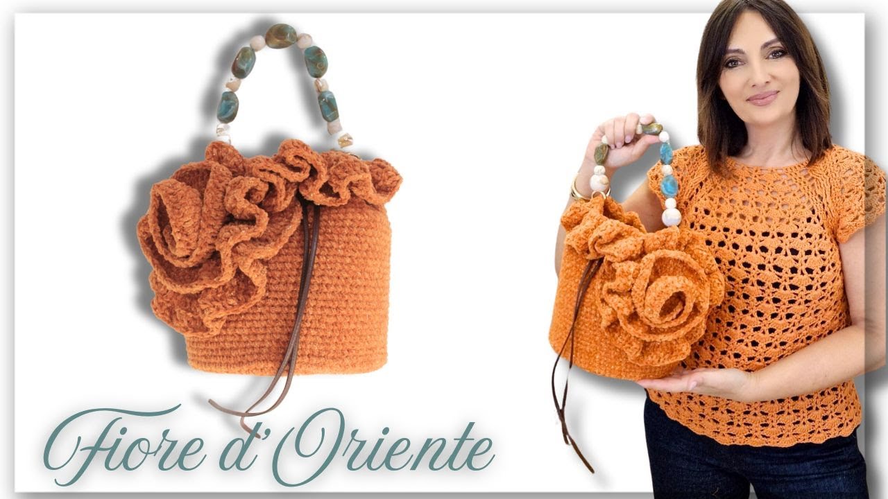 “Fiore d’Oriente: la borsa secchiello più scenografica dell’estate – Tutorial Uncinetto”