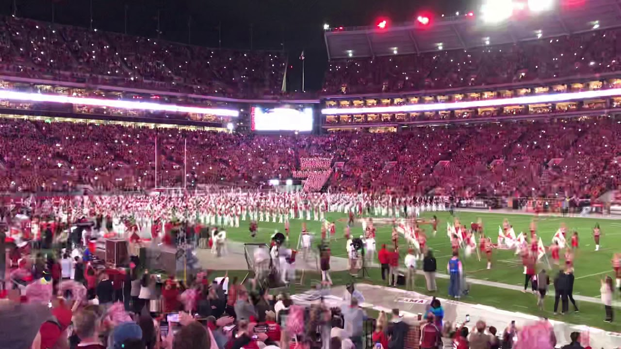 2019 Alabama vs Tennessee Player Entrance (New Bryant Denny Lights)