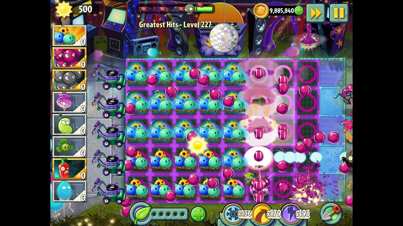 Plants vs Zombies 2 - Greatest Hits Epic Hack Level 227 - Grapeshot & Bowling Bulb with Laser Bean