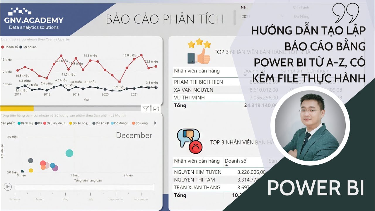 Hướng dẫn chi tiết tạo báo cáo bằng Power Bi kèm file thực hành