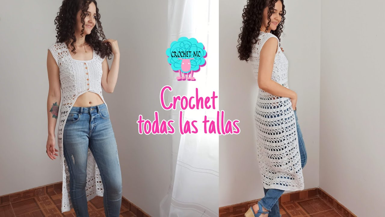 Sobrepuesto - blusón a crochet - todas las tallas