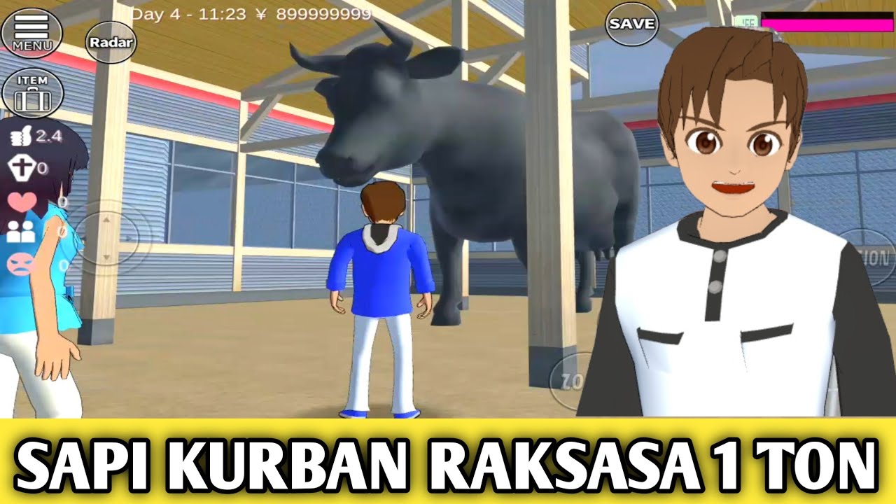 Yuta Mio Beli Sapi Kurban Raksasa 1 Ton | Sakura School Simulator