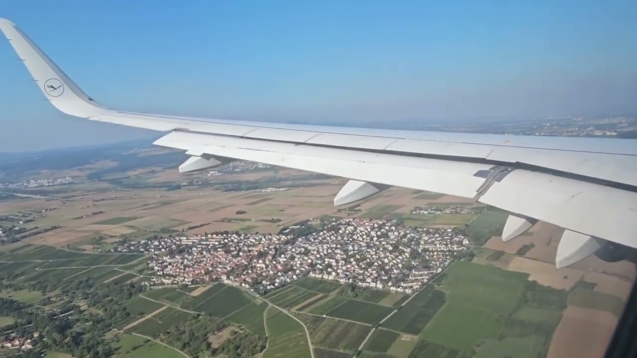 Our landing to Frankfurt Airport Germany/ Lufthansa Airlines
