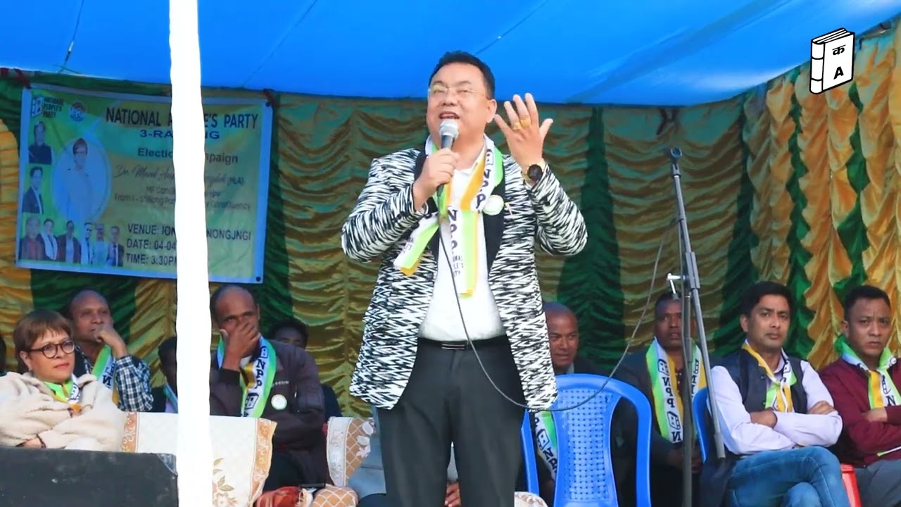 Deputy Chief Minister Ma Sniawbhalang Dhar rallies the audience at Nongjngi | Lok Sabha Election