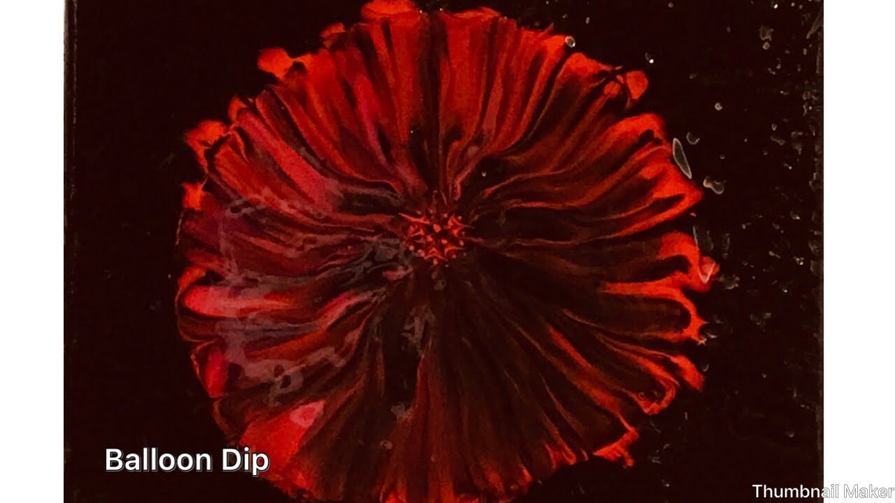 (280) Flower Dip Balloon Smash Acrylic Pour