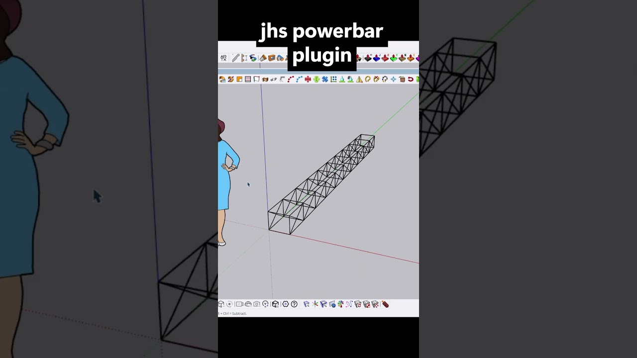 Учебник по SketchUp / Создание сложной модели стальной фермы / Плагин JHS Powerbar