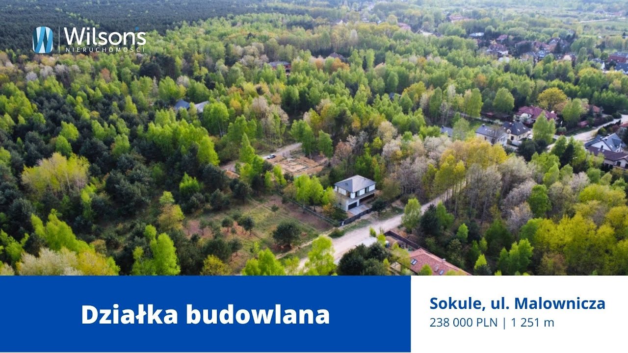 DZIAŁKA BUDOWLANA 📍Sokule 💰238 000 PLN /1251 m2