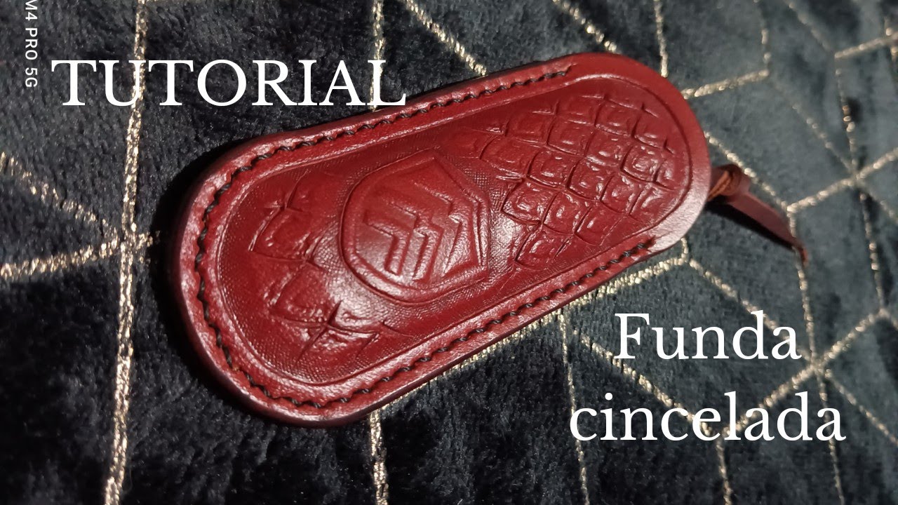 Funda para navaja, de cuero cincelado. TUTORIAL