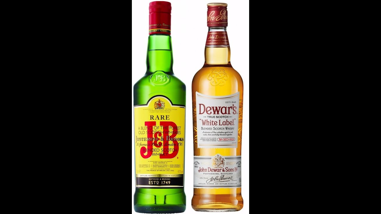 Сравнение Blended Scotch Whisky J&B RARE с Dewars White Label.