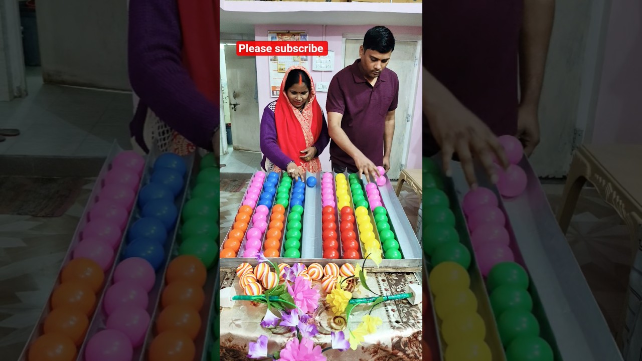 colour ball matching challenge game with family