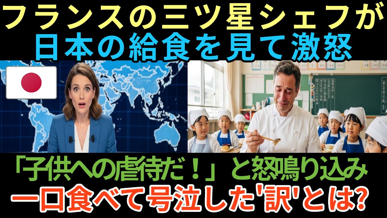 「子供への虐待だ！」日本の給食に激怒したフランス人シェフが、一口食べて号泣…その驚きの理由とは？【海外の反応】