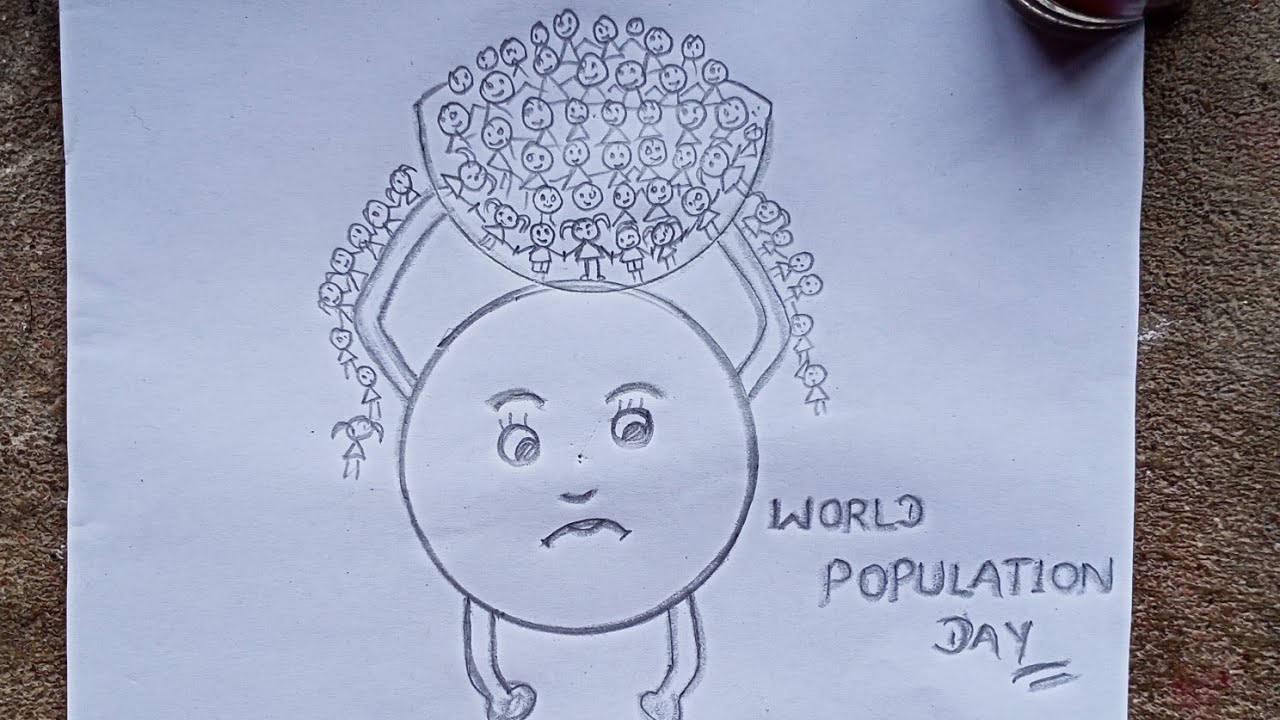 #worldpopulationday#pencildrawing World Population Day Drawing Poster Easy for kids -step by step
