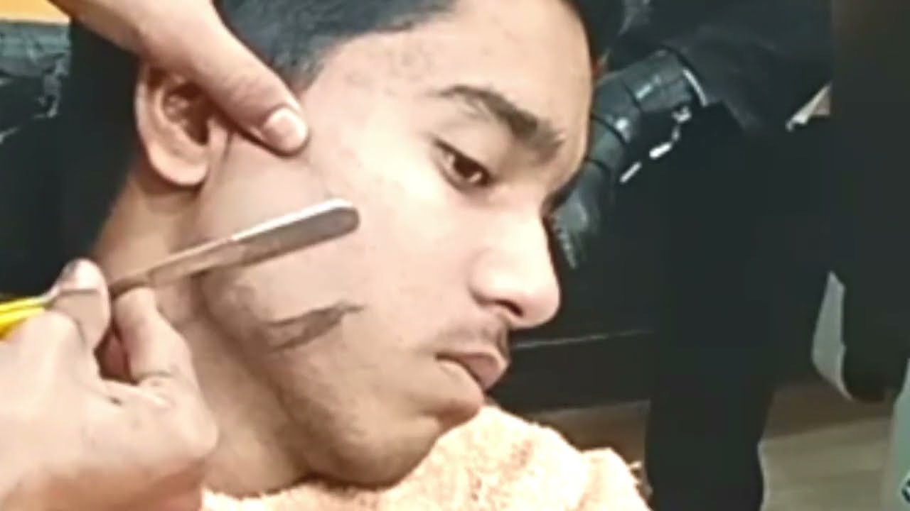 #New |UK |face Shave🔥 First time  🪒boy age 18🔥  with Razer#Simple Shave 🪒 with out gill and foam.