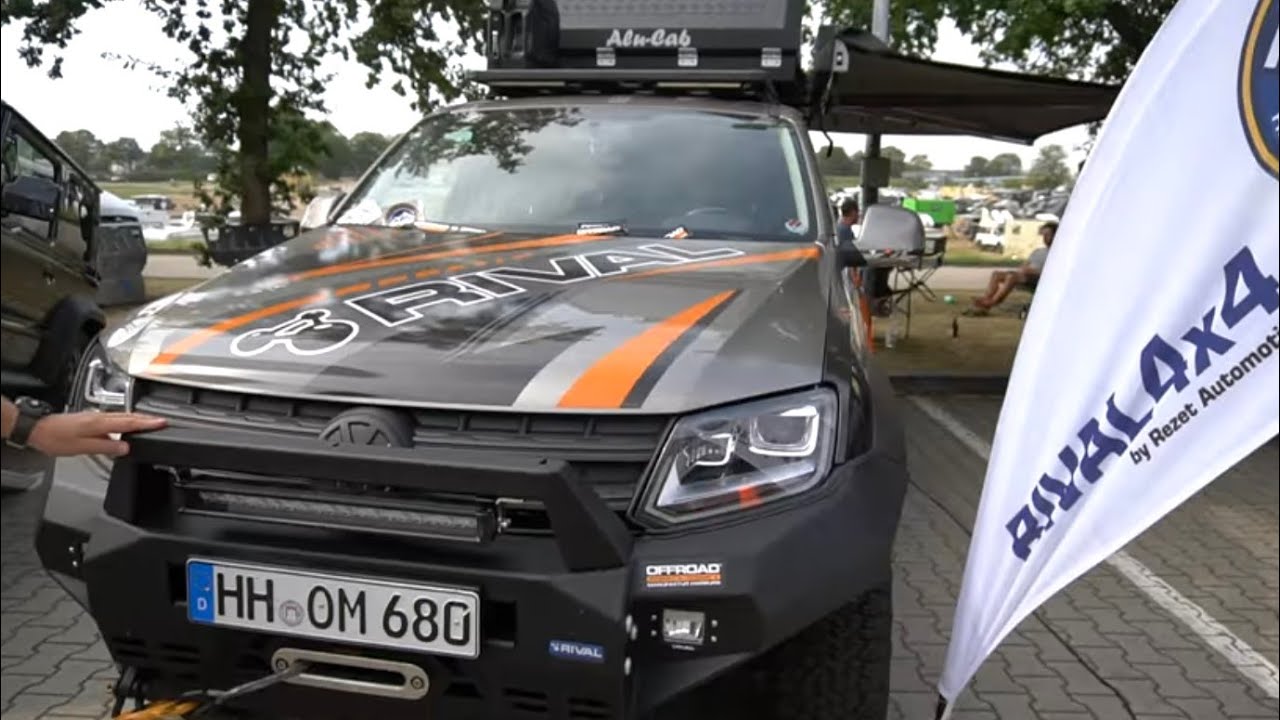 VW Amarok Rival Tuning 2020 Offroad Manufaktur Hamburg mit Dachzelt und Alucab Markise.