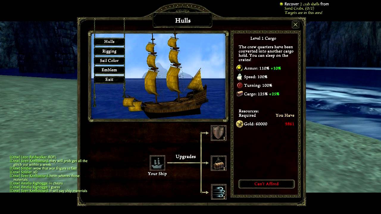Potco Test Server Update October 7, 2011 Ship Customization pt1