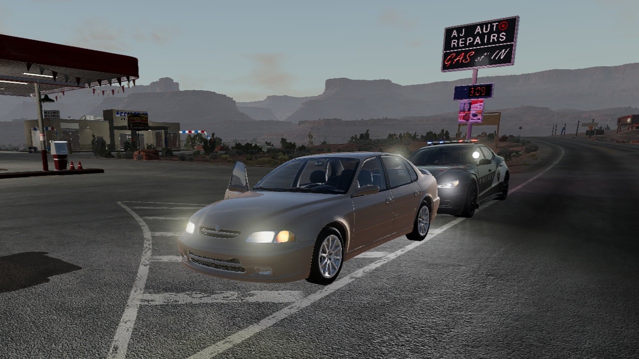 Crazy P.I.T maneuver during police chase - BeamNG.drive
