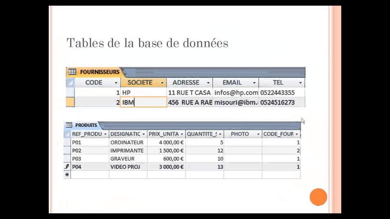 Tutorial 1 Introduction aux Bases de données avec Microsoft Access MLI ENSET 2013