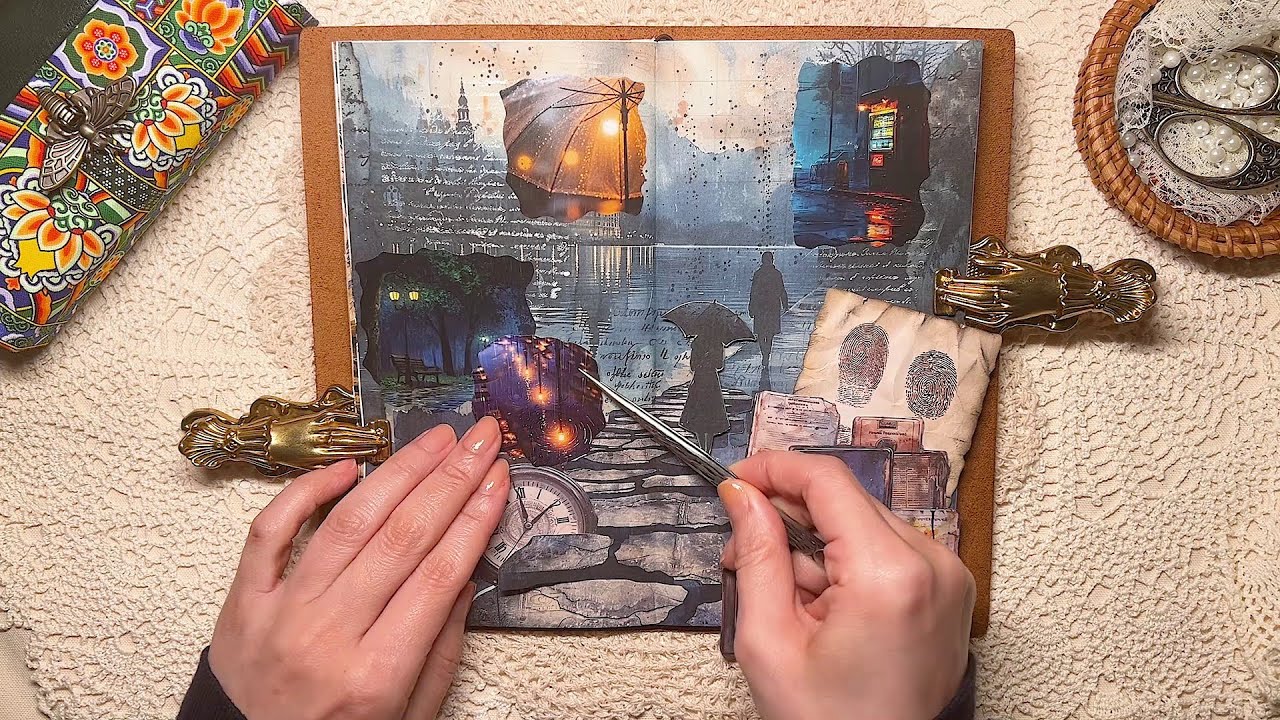 asmr 다꾸 | 범인의 정체!🫣 다이어리꾸미기 #scrapbooking journaling collage ビンテージ コラージュ diary #greengarden
