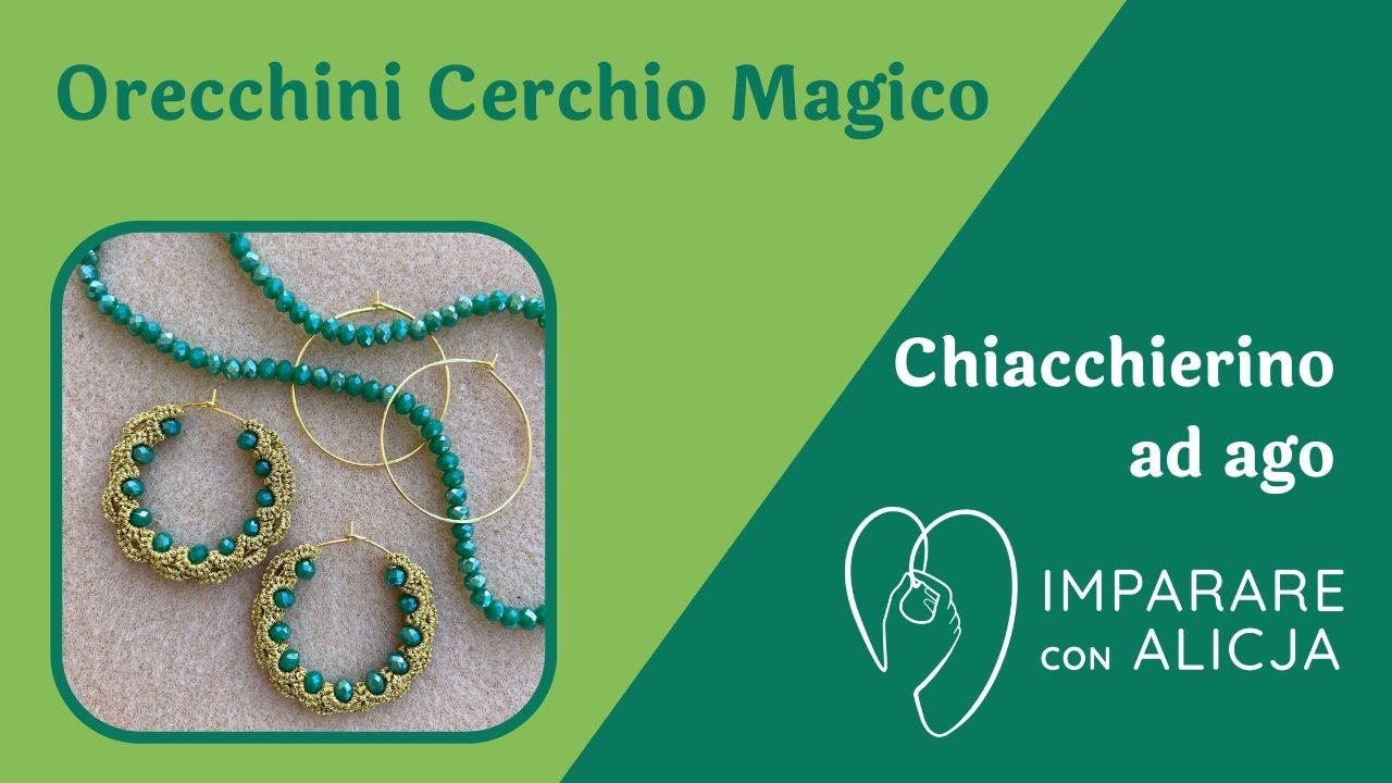 Orecchìni Cerchio Magico. Chiacchierino su un supporto di metallo.