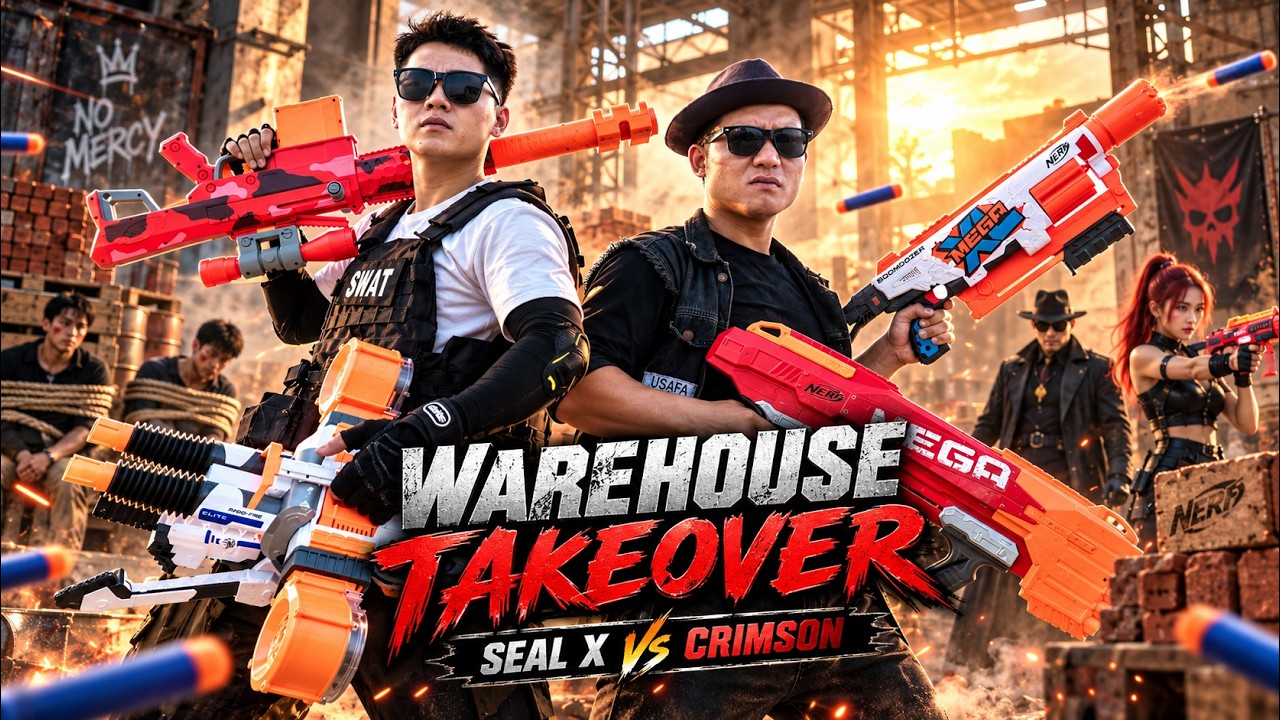 LTT Game Nerf Guns: Битва SEAL X Nerf Guns против Crimson Command &mdash; Захват склада