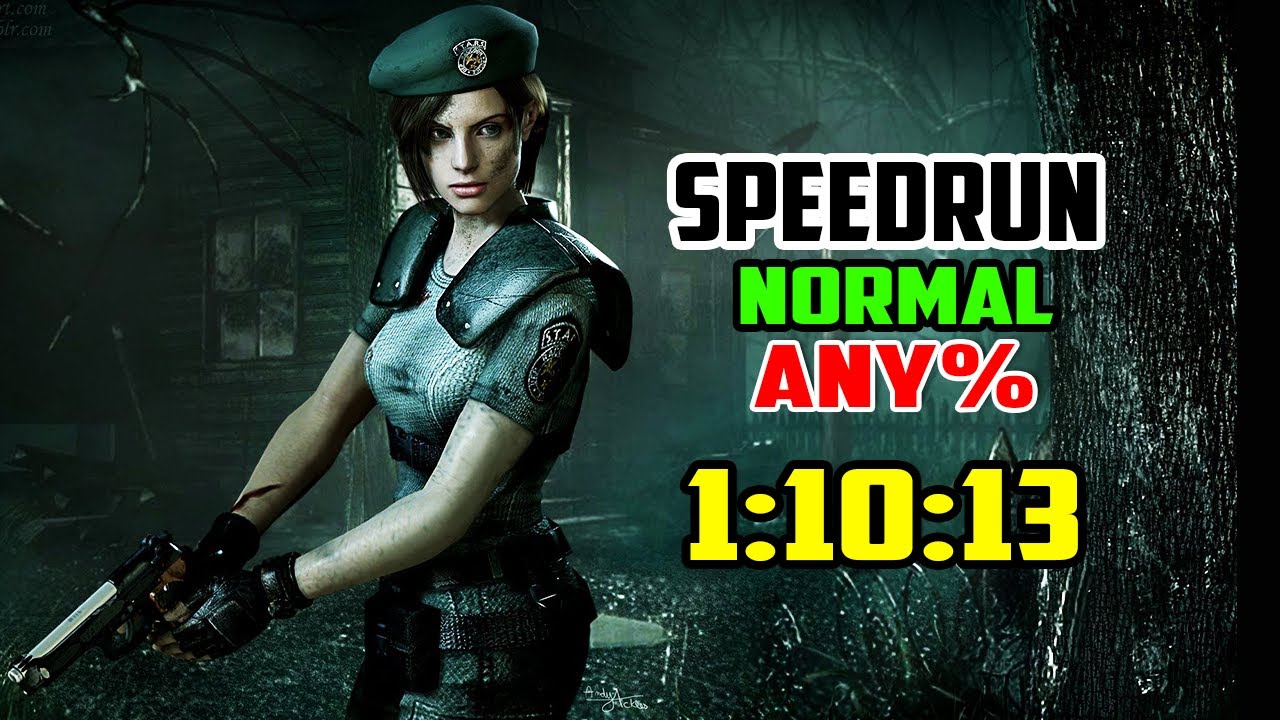 RESIDENT EVIL HD REMASTER SPEEDRUN JILL ANY% [door skip] 1:10:13