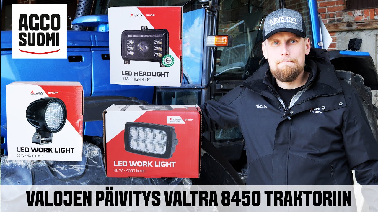 Valojen päivitys Valtra 8450 traktoriin