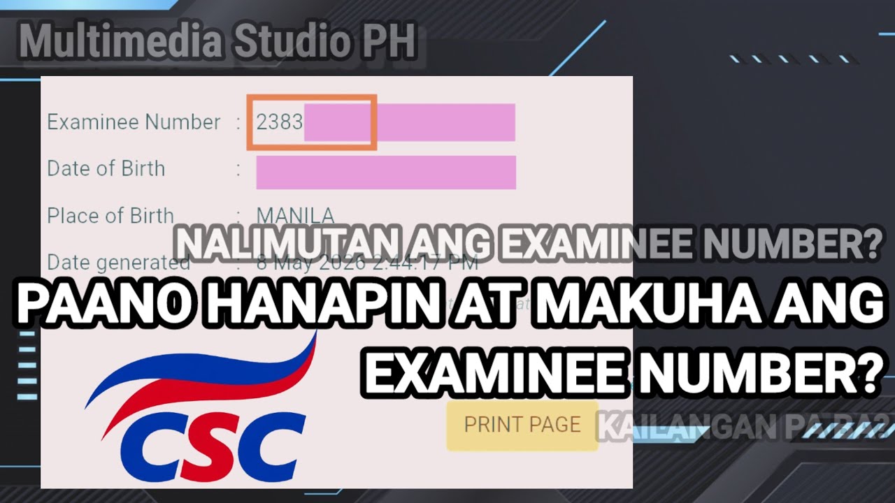 Paano hanapin ang CSC Examinee Number para ma check ang Civil Service Exam Results Ratings  2026?