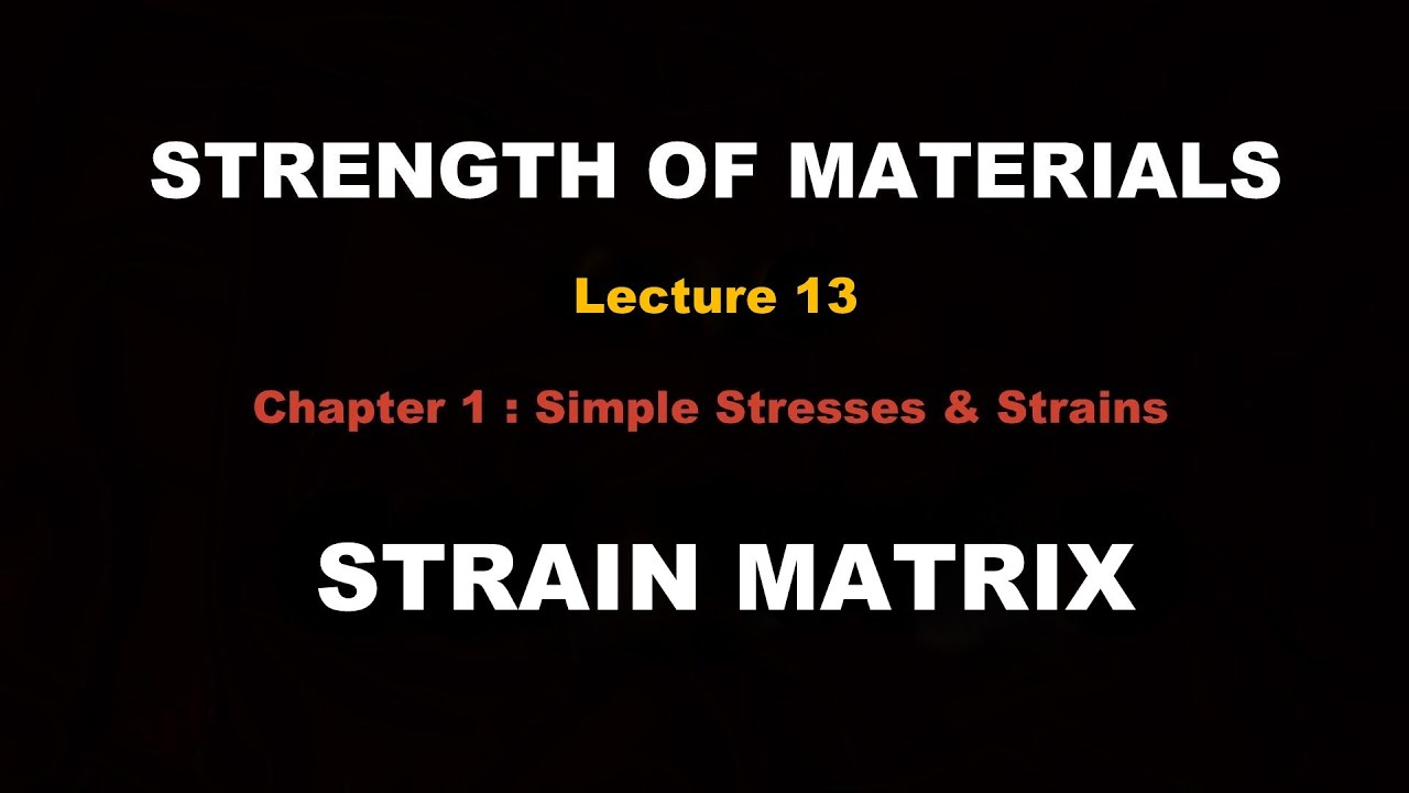 Strength of Materials | Lecture Series | Lecture 13 - Strain Matrix