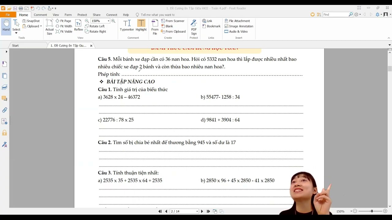 Đề cương GHKII - Ôn tập Phép Tính Toán 4