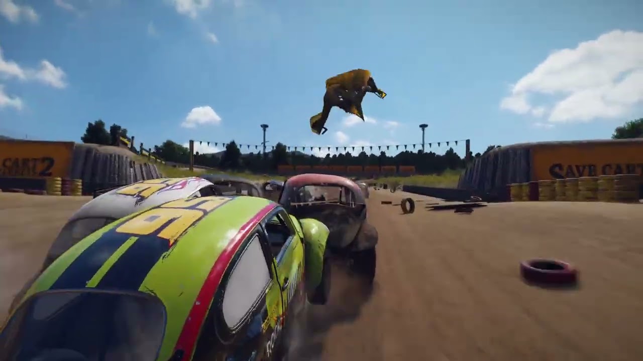 WRECKFEST | DRIVING CRAZY VOLKSWAGEN BEETLE IN TWO WAY CIRCUIT | BANGER RACING