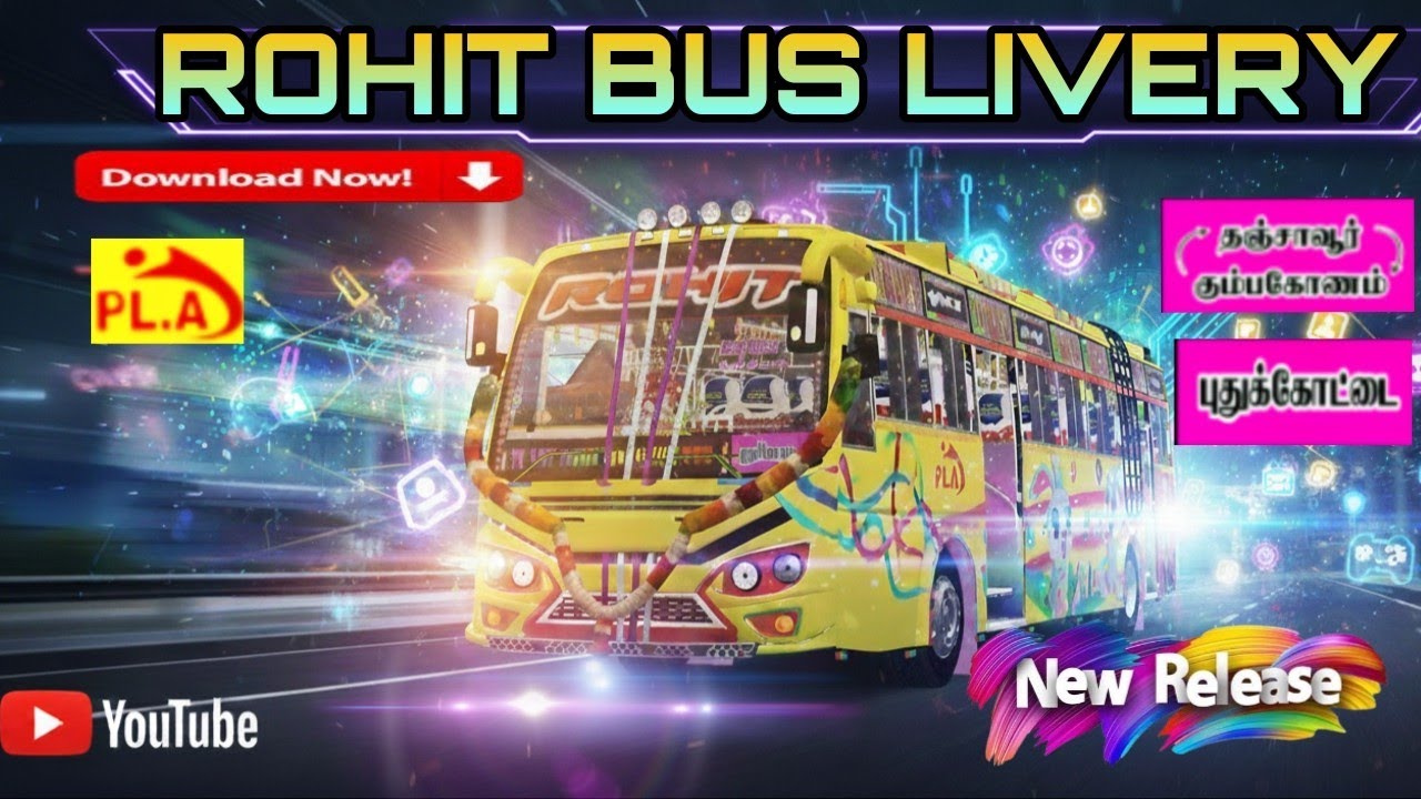 ❤️NEW TN PVT ROHIT  PL.A BUS LIVERY🥰🤩 DOWNLOAD NOW DESCRIBED LINK 👇😋
