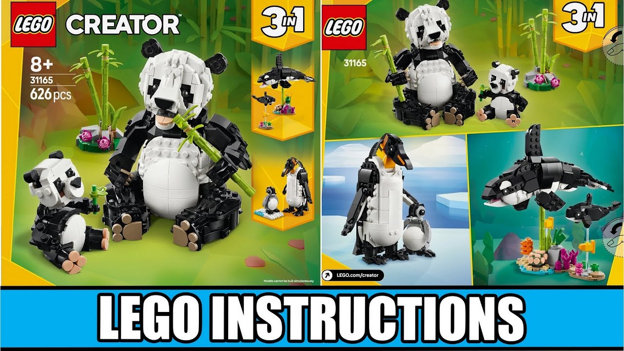 LEGO Instructions - Creator - 31165 - Wild Animals: Panda Family - 3 in 1