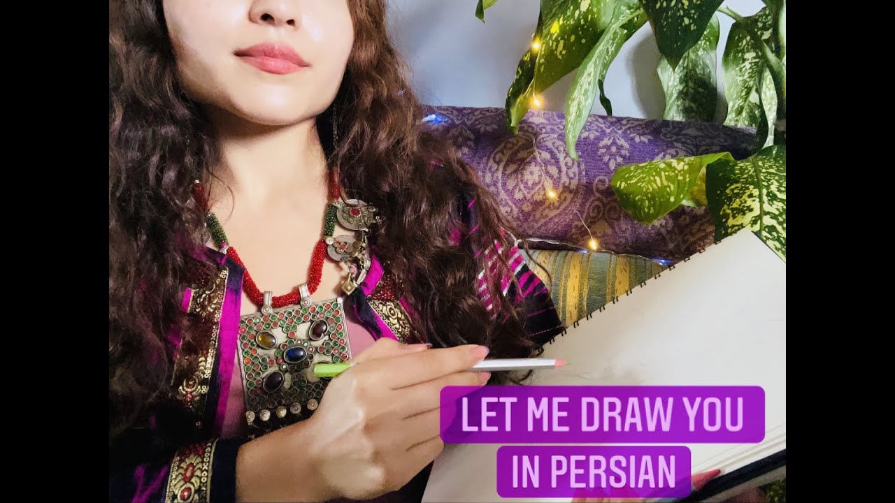 ASMR Afghan artist draws your face (mouth sounds and camera touching) IN PERSIAN