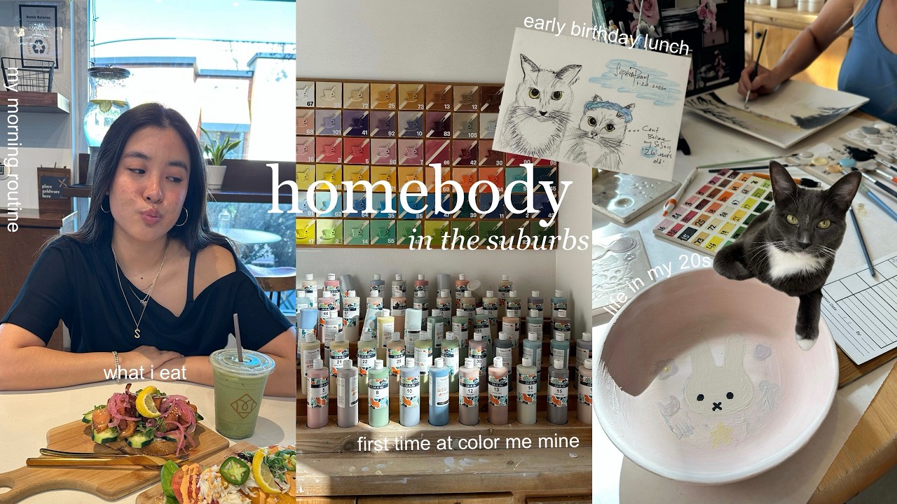 living in the suburbs 🐱🎨💗 | what i eat, going on a date, daily routine, & shopping