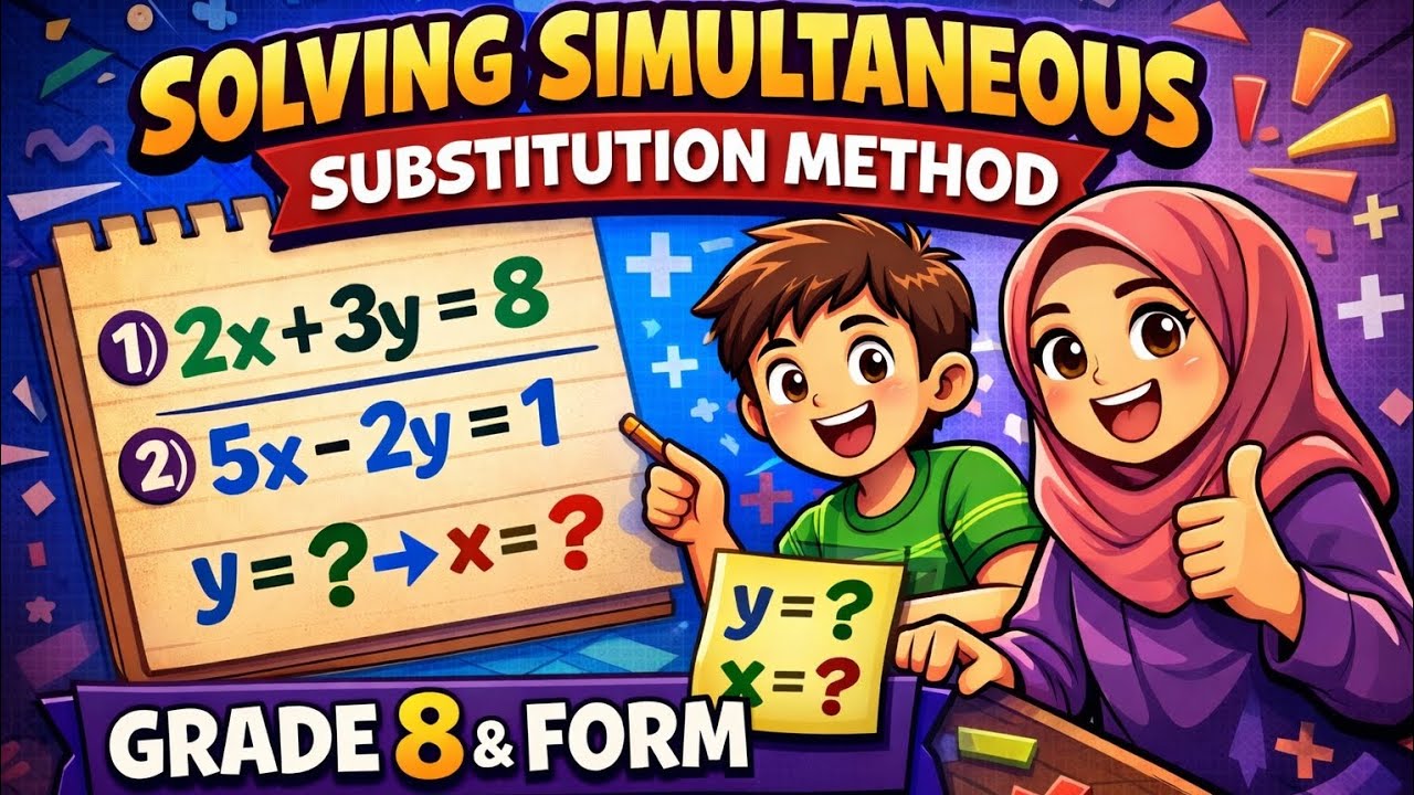 Substitution Method Explained 🔥 Simultaneous Equations | Grade 8 & Form 2 (Part 2)