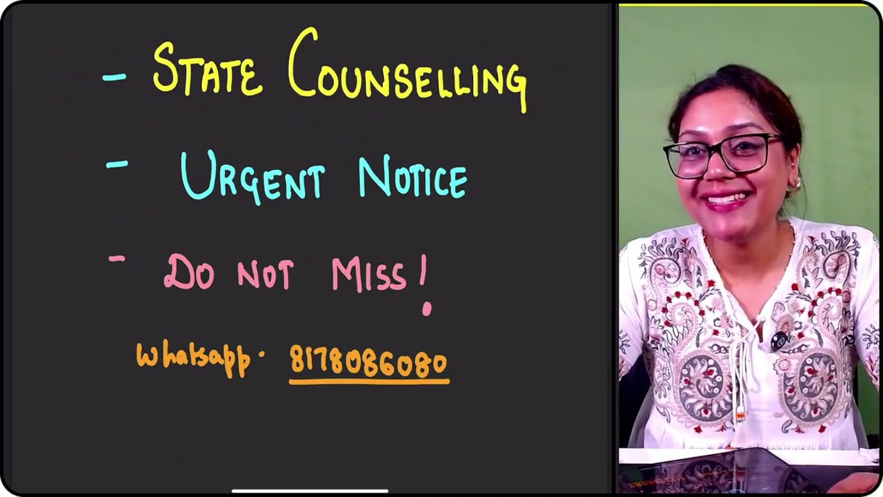 State Counselling Urgent Notifications Released! Do Not Miss!