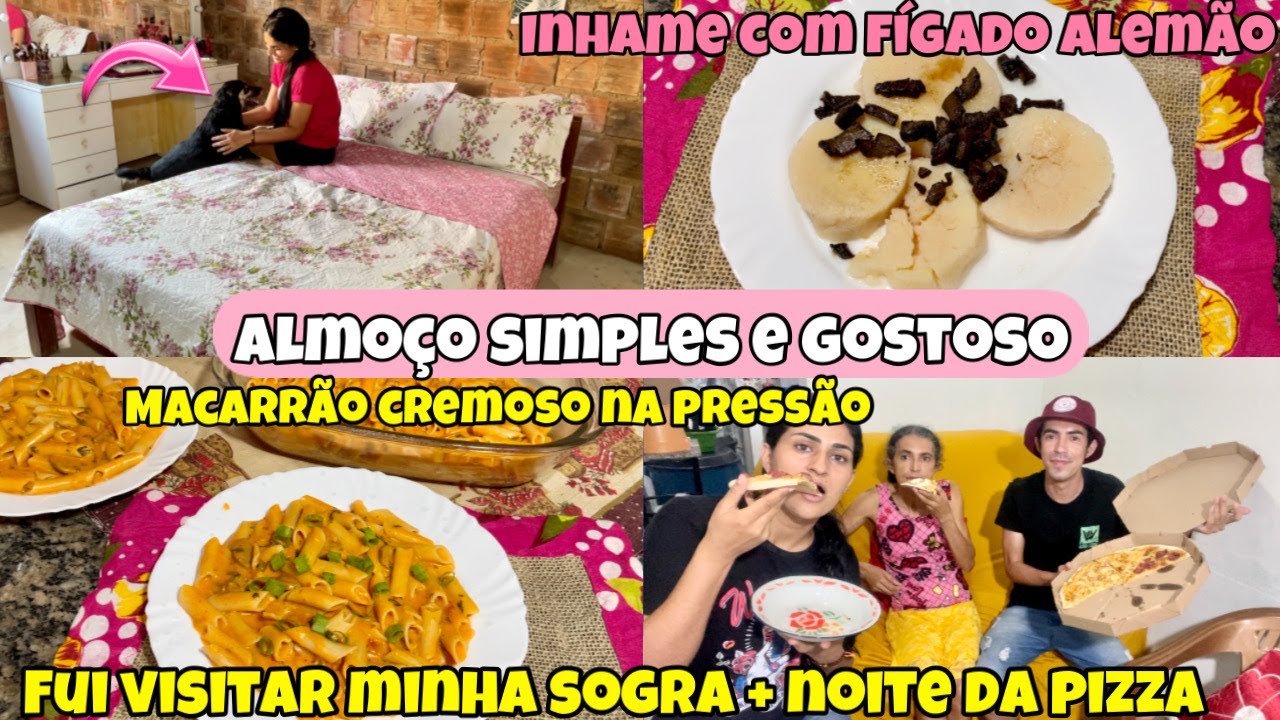 MANHÃ EM CASA+ ALMOÇO RÁPIDO/FUI VISITAR MINHA SOGRA/NOITE DA PIZZA + CAFÉ DA MANHÃ DELÍCIA