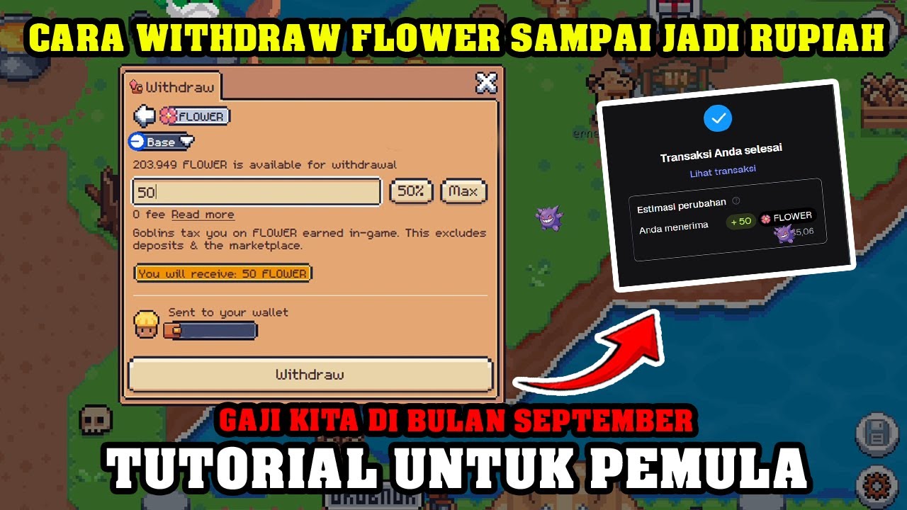 CARA WITHDRAW FLOWER SAMPAI JADI RUPIAH DI GAME SUNFLOWER LAND #58