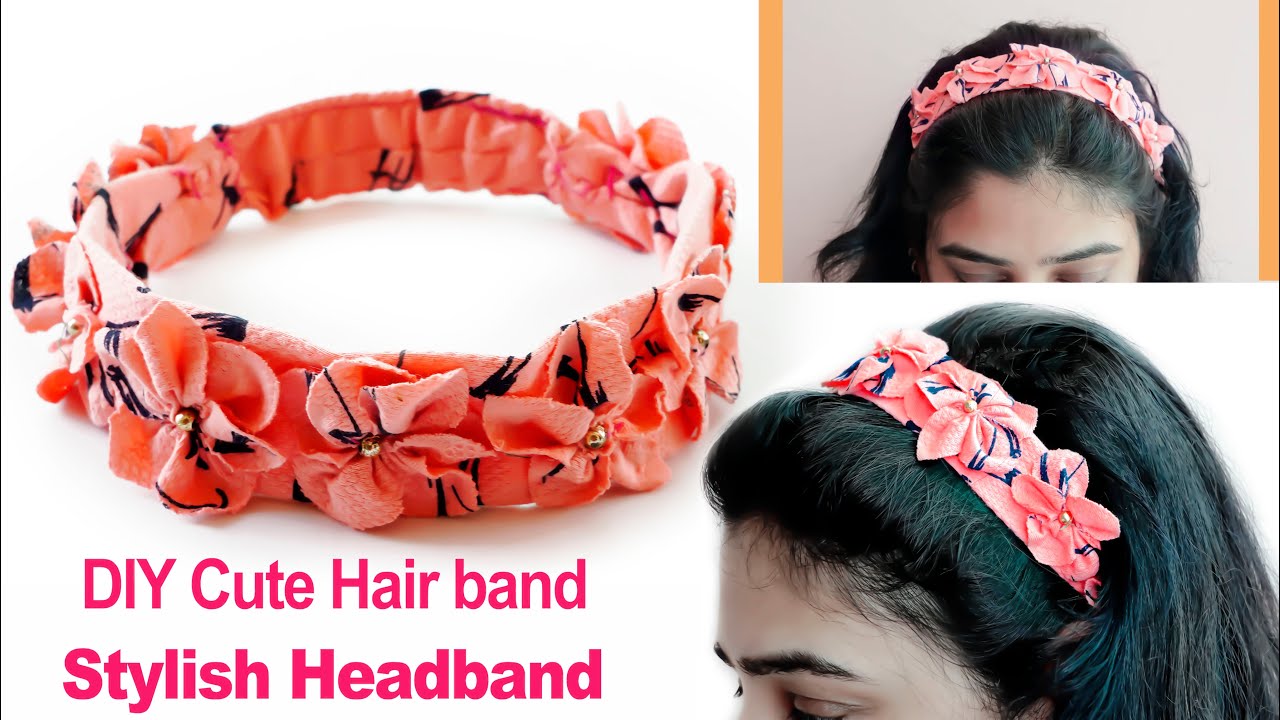 Flower Headband || How to make headband | Easy | hairband sewing tutorial - DIY Headband