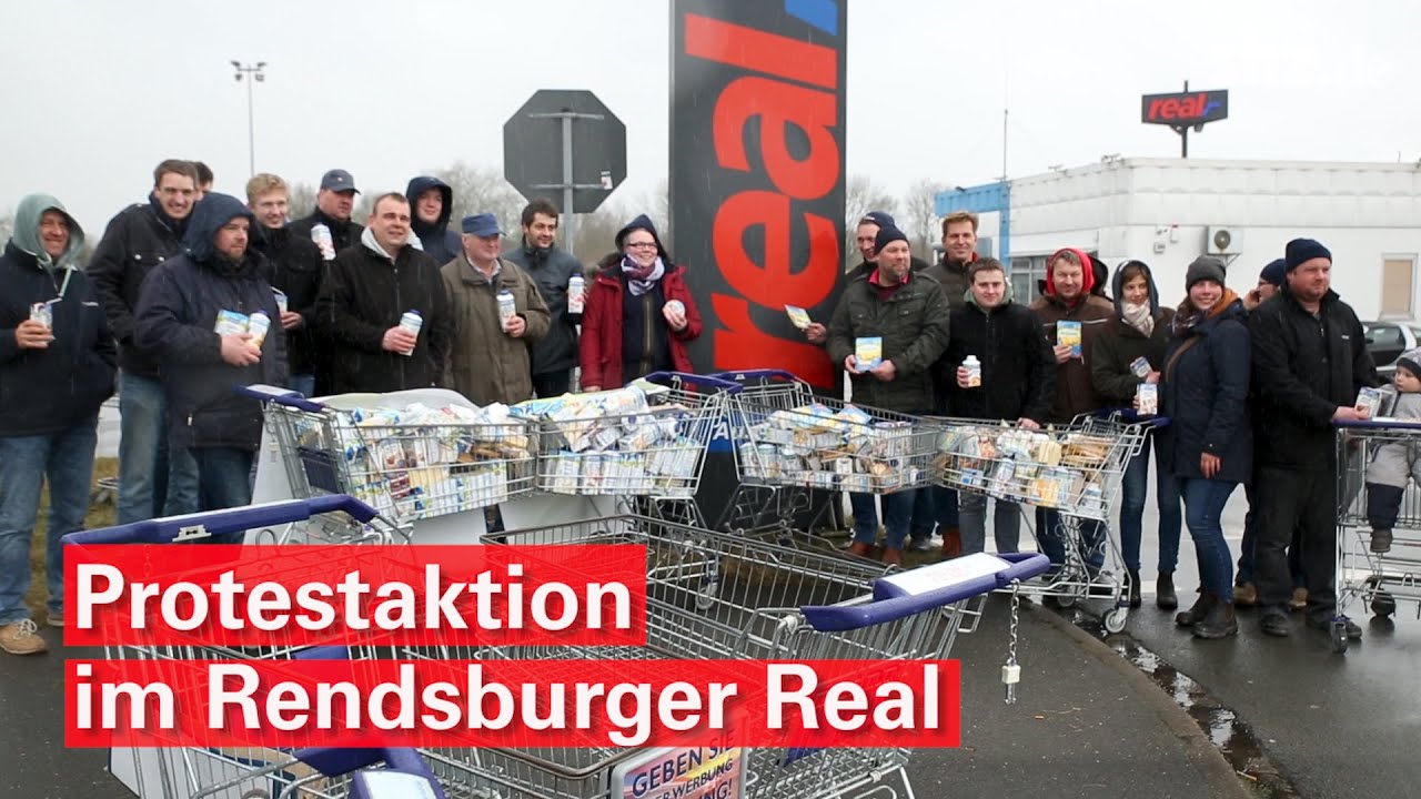 Für faire Lebensmittelpreise: Landwirte kaufen Milchprodukte der Firma 
